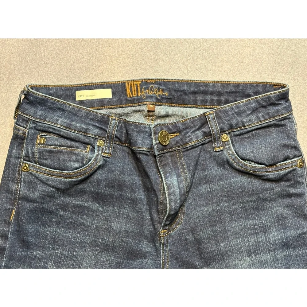 Kut from the Kloth Katy Boyfriend Jeans Dark Wash Blue Denim Size 4 - 125